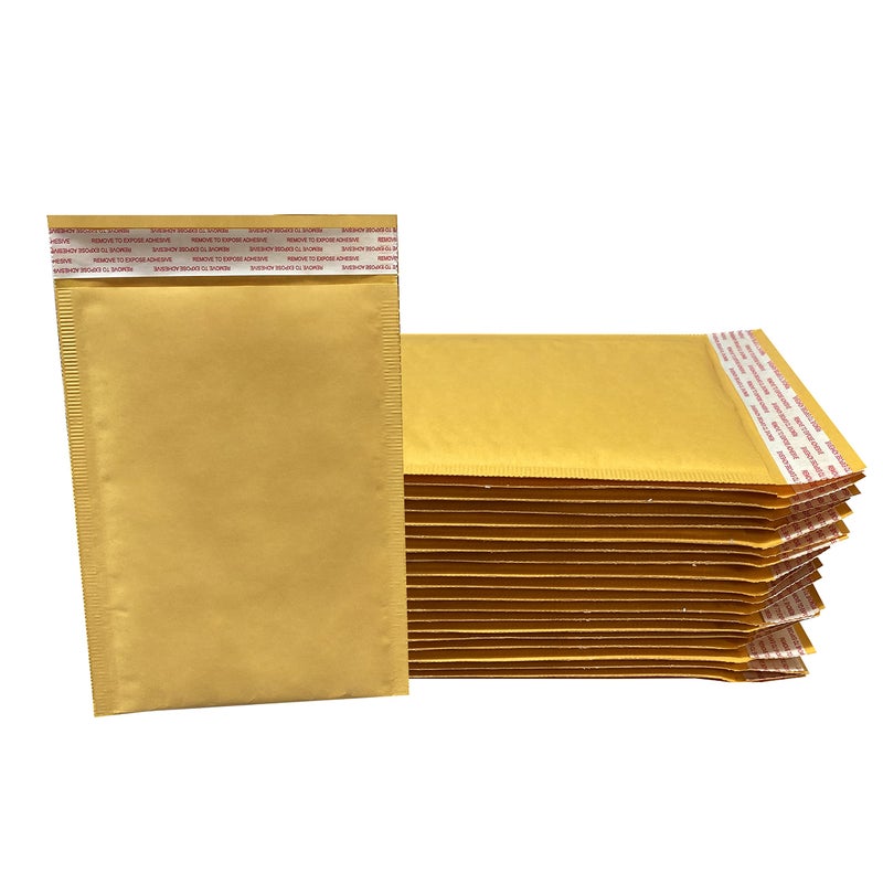 Uboxes StarBoxes 20 Kraft Bubble Mailers 6x10" - #0 Self-Sealing Padded Envelopes Bags,Yellow - Image 4